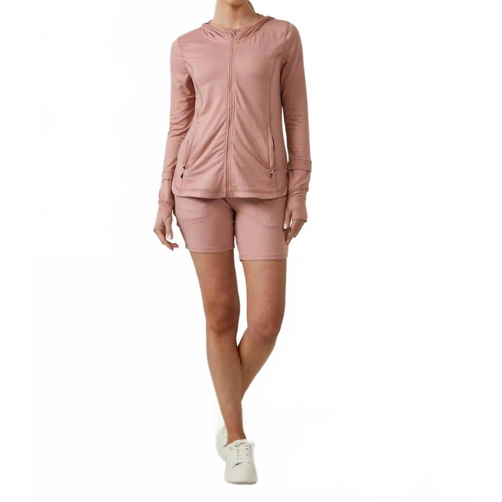 NEW 7DIAMONDS core performance full zip hoodie in heather chai - hoc summer